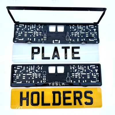 1 x Tesla only 3D Gloss Gel - Quick Release - Number Plate Holder Surround