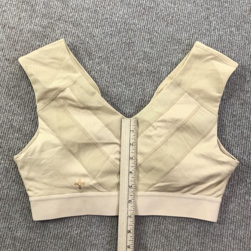 Tommie Copper Sports Bra Womens Large Beige Zip Front Shoulder Support Znergy - Photo 8/11