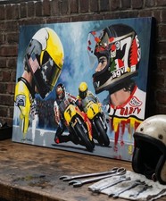 Barry Sheene and Kenny Roberts canvas art prints by Greg Tillett MotoGP