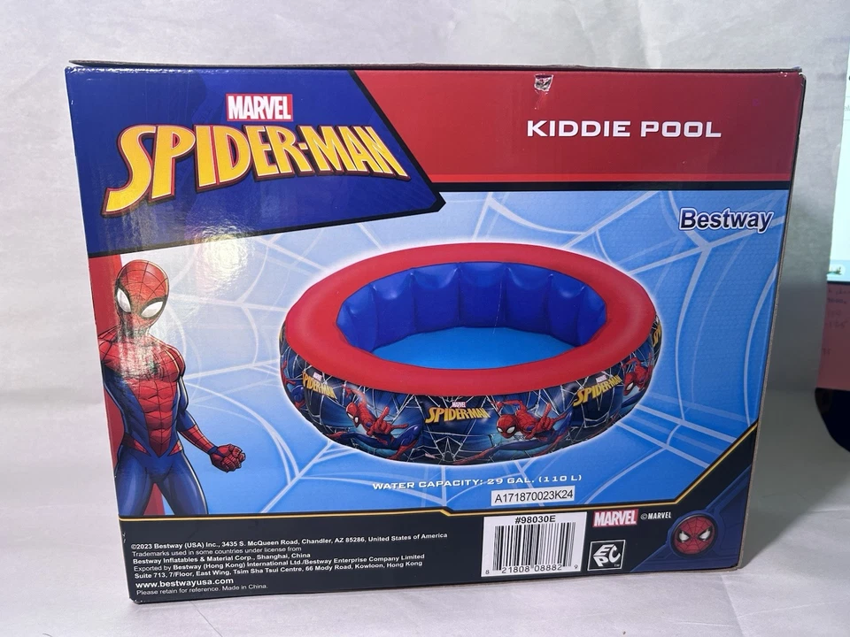 🔥BRAND NEW Marvel Spider-Man Kiddie Pool Inflatable (48in Wide x 12in Tall) - Image 2 of 2