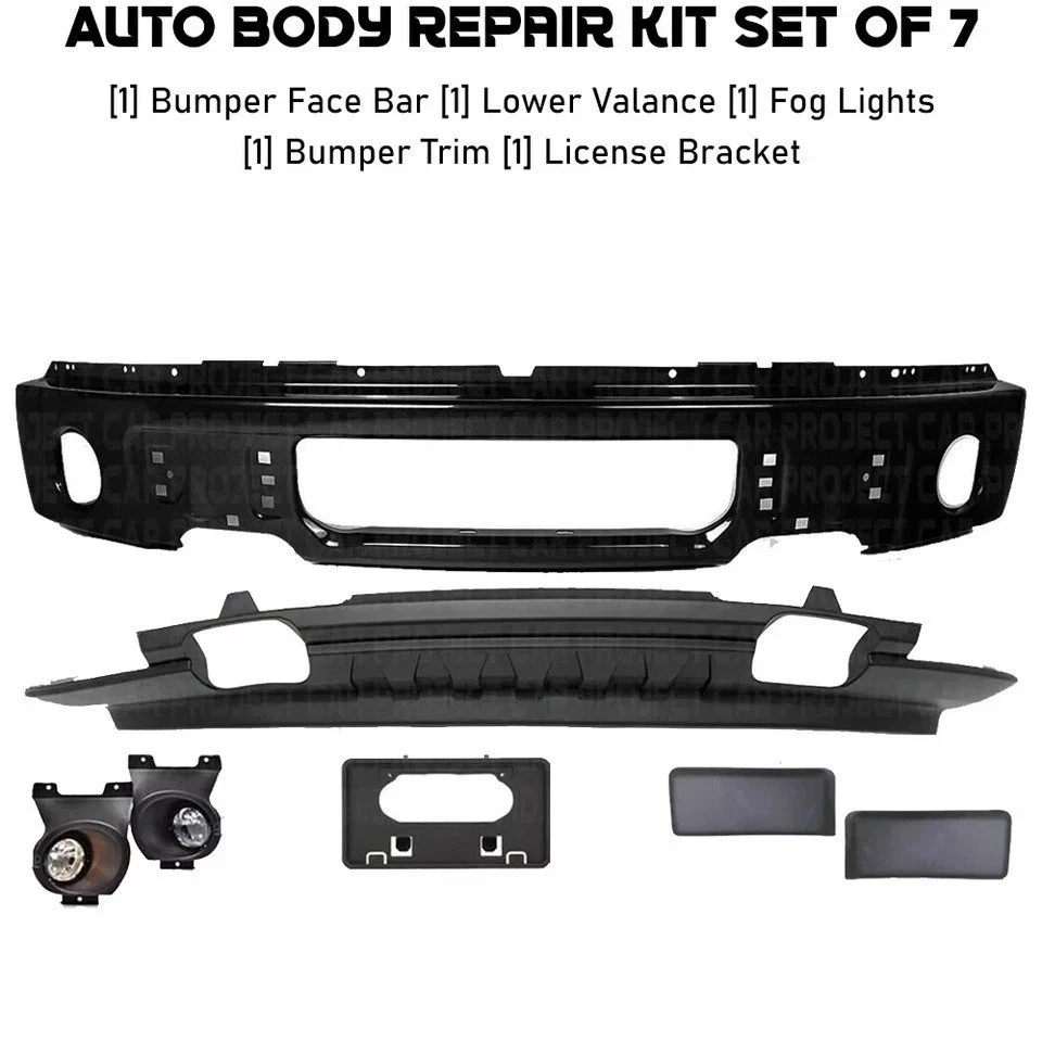 Front Bumper Chrome Steel & Fog Lights Assembly Kit For 2009-2014 Ford F-150 — 第 2/4 张图片