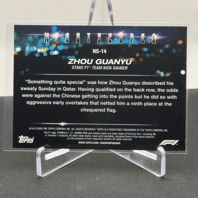 Zhou Guanyu Kick Sauber 2024 Topps F1 Paddock Pass Nightscapes Insert  #NS-14 | eBay