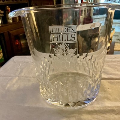 Hidden Hills country club thick glass ice container with handles