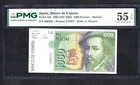F.C. 1992 1000 PESETAS LOW NUMBER. PMG 55EPQ.