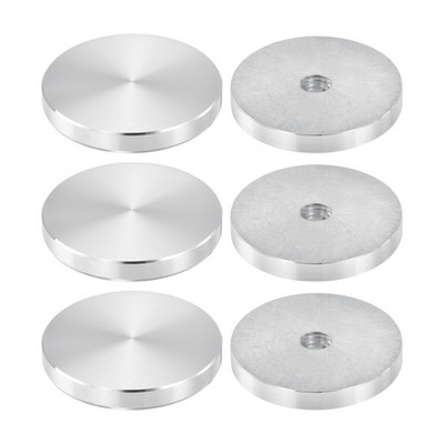 M10 Thread 50mm Diameter Round Shape Aluminum Disc Hardware 6pcs, Silver