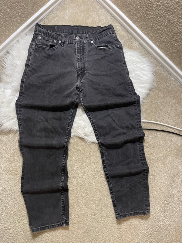 Levi's 502 Slim Fit Tapered Jeans Black Charcoal Wash Men's 32x32
