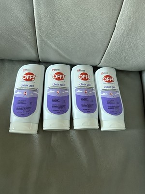 4 PACK) OFF! INSECT REPELLENT CLEAR GEL 8-hours Protection Skin Hydrating 3.8 oz