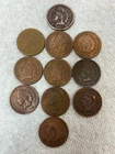 1859 Indian Head Cent +10 Indian Head Pennies Same As Ones In Pictures