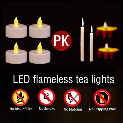 100PACK Flameless LED Tea Lights Candles, Realistic and Bright Flickering Lon... - Picture 6 of 7