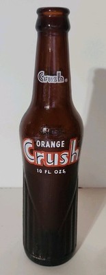Vintage Collector Orange Crush 10 Oz 10oz Glass Bottle  Opened Tab 7up Cola