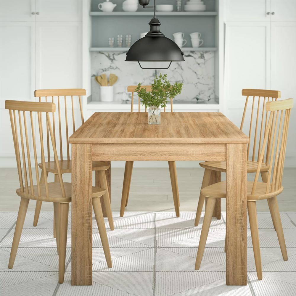 Tavolo da Pranzo Moderno in Legno MDF 120x80 cm foto 5