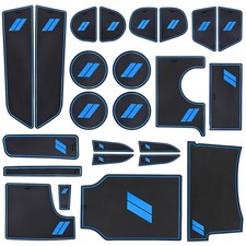 Dodge Charger Accessories 24pc Nonslip Cup Holder Liner Mats 2015-2023 Blue Trim