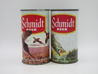 Schmidt BANK Flat Top Beer Cans