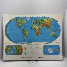 17" x 22" Rand McNally Markable Map of World and Outline Two-Sided Pre-owned