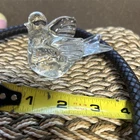 Murano Bird Figurine with Controlled Bubble Italian Blown Art Glass, Opalescent