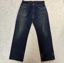Levi's 501XX 90s Valencia 555 Big E Selvedge W33 L36 Dark Indigo Whiskers USA