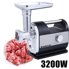 WinHolder Electric Meat Grinder Kitchen Food Sausage Stuffer Mincer 3200W Black