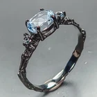 Vintage ring Natural Blue Topaz Ring 925 Sterling Silver Size 9.5 /R466543