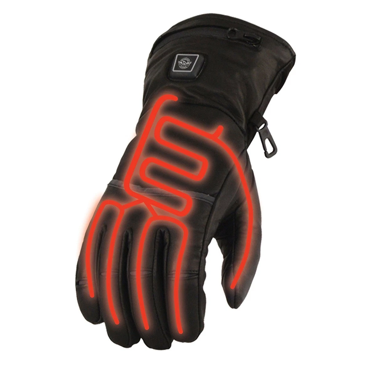 Milwaukee Leather MG7513 Men's Black ‘Heated’ Gauntlet Waterproof Winter Gloves