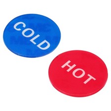 4 Pack Self Stick Hot/Cold Water Label Acrylic Round Sticker Signs Red Blue