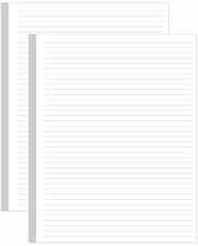 2 PCS Unpunched Line Paper 200 Sheets 400 Pages Loose Leaf White 8.5x11 Inch