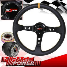 For 00-05 Eclipse Black Steering Wheel Yellow Godsnow Neo Chrome Quick Release