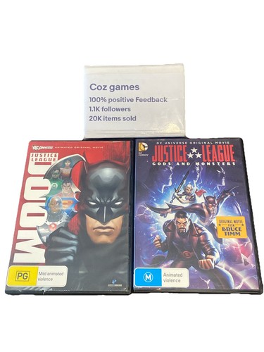 Justice League Gods And Monsters & Justice League Doom DVD’s Region 4 DC Movies