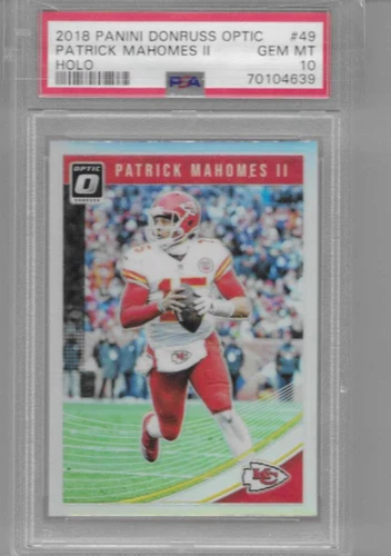 2018 Donruss Optic Patrick Mahomes II Holo Silver Refractor Prizm #49 PSA 10