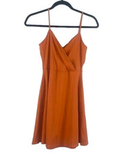 Wild Fable Ribbed Adjustable Spaghetti Strap Mini Dress Orange Ladies Sz M NWOT