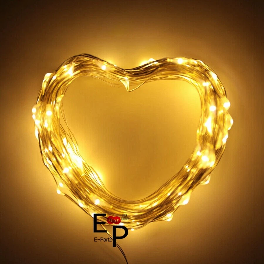 USB Plug Twinkle LED String Fairy Lights Silver Wire With Remote 50 100 200 LED - Image 4 of 4