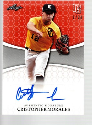 2022 Leaf Perfect Game National Showcase Auto Orange BA-CM6 Cristopher Morales