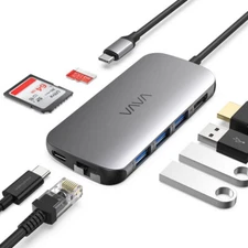 VAVA UC006 8in1 Multiport Type C To USB-C 4K HDMI Adapter USB 3.0 Hub USB14
