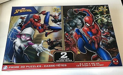 Marvel Spider-Man Prime 3-D TWIN PACK Puzzles (500/pcs each)  24 x 18''  NEW SEAL