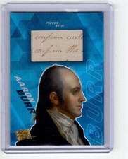 AARON BURR 2021 SUPER BREAK PIECES OF THE PAST HANDWRITTEN RELIC
