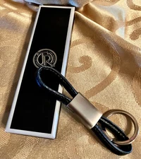 Things Remembered - Engraveable Silver Black/Blue Keychain #336381