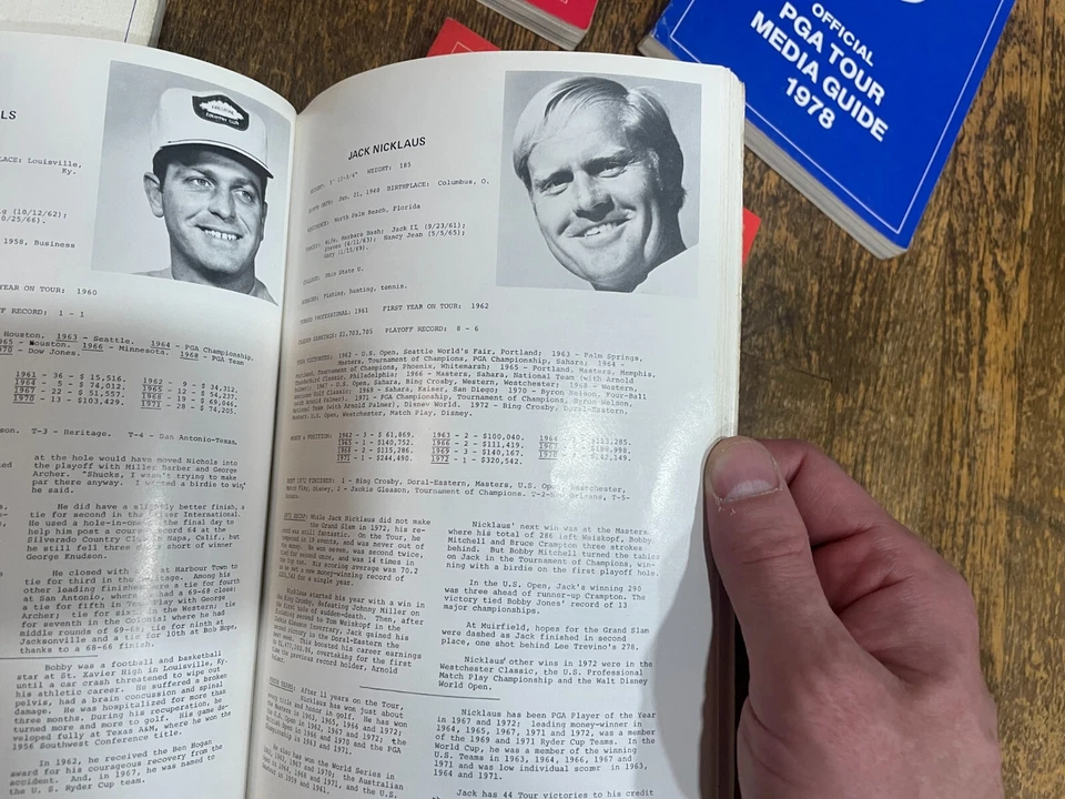 PGA Tour Media Guide Lot of 5 1973 1977 1978 1979 1980 Jack Nicklaus - Image 3 of 3