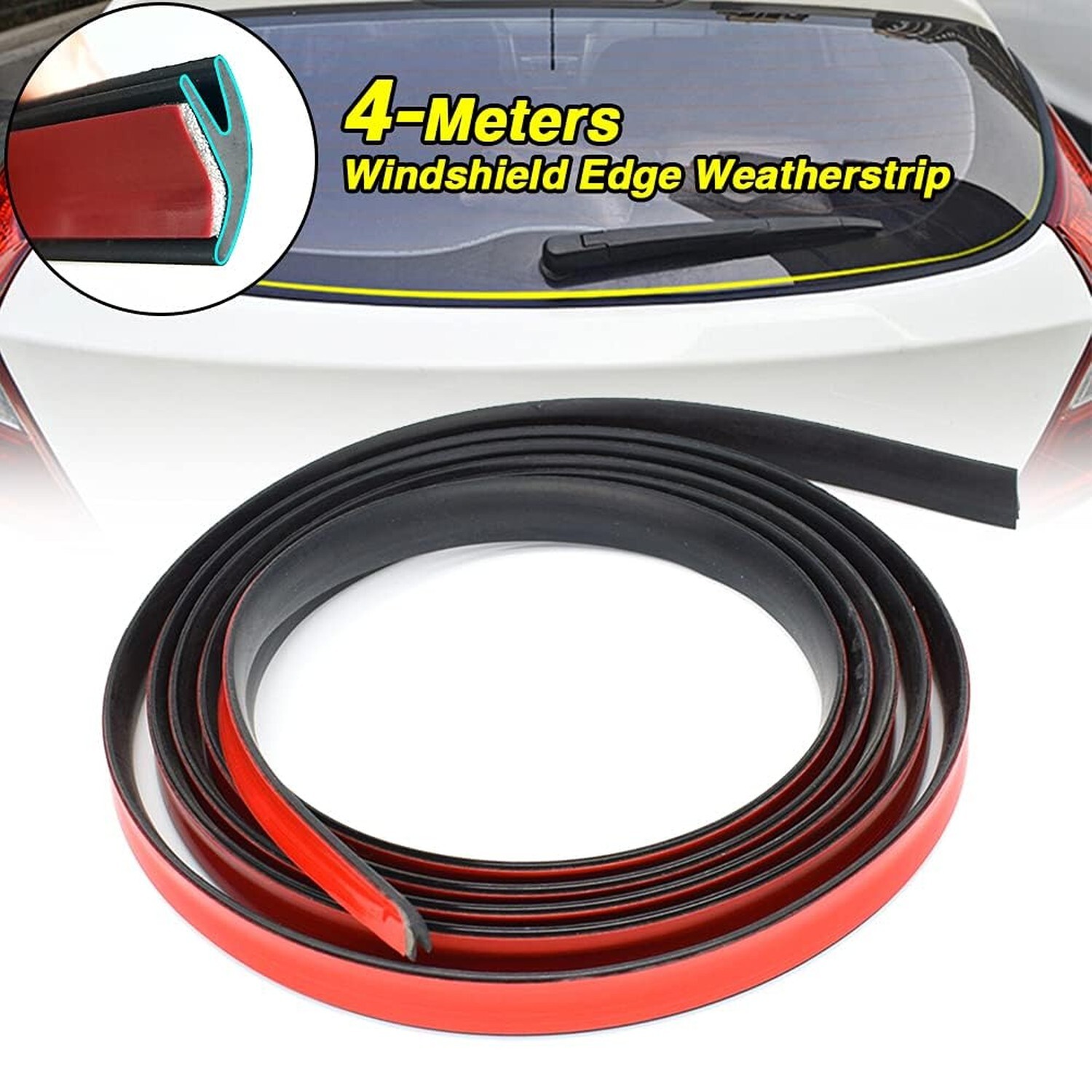 AUTOXBERT 4M/13Ft Automotive Weather Stripping Rear Windshield Seal Trim Univ...
