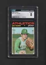 1971 Topps Jim Catfish Hunter #45   HOF ~ Stunning & Centered CGC 8 ~ LOOK