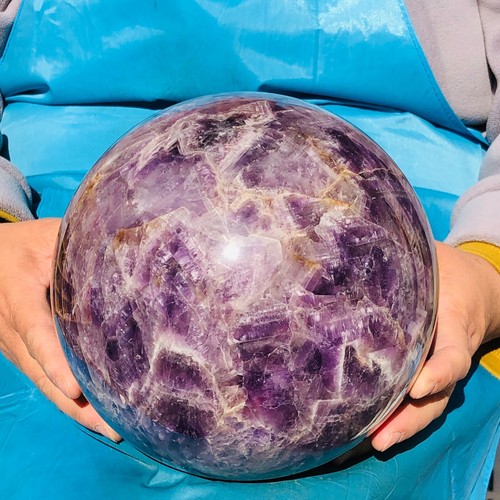 17.88LB Natural Beautiful Dream Amethyst Quartz Crystal Sphere Ball Healing 3296 - Picture 18 of 20