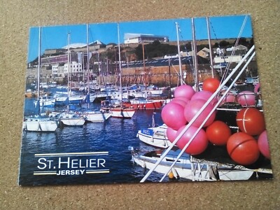 St Helier Harbour Trikot C.I. - John Hinde Postkarte unbespielt 90er Jahre