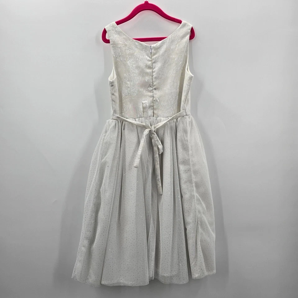Vestido de festa de Natal Bloome De Jeune fille branco prata Páscoa meninas tamanho 10 - Imagem 2 de 4