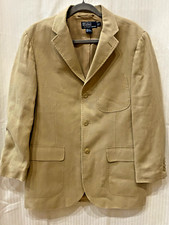 VTG Polo Ralph Lauren Italy 100  Linen Patch Pocket Beige Blazer Sz M