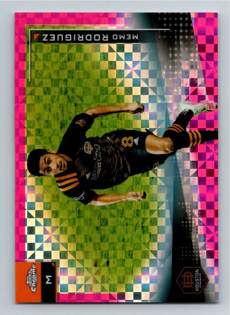 2021 Topps Chrome MLS #9 Memo Rodriguez Pink X-Fractor Houston Dynamo