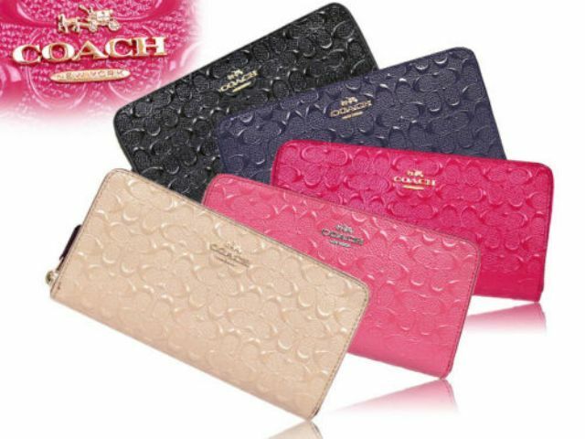 coach patent leather wallet