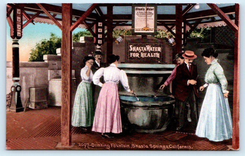 SISKIYOU COUNTY, CA California~ DRINKING FOUNTAIN Shasta Springs c1910s Postcard