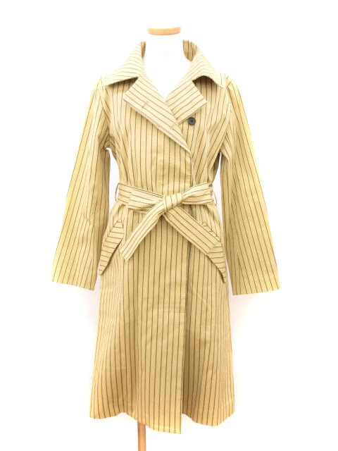 Kurane Clane Jacket Long Coat Side Slit Fly Wing To Stripe 36