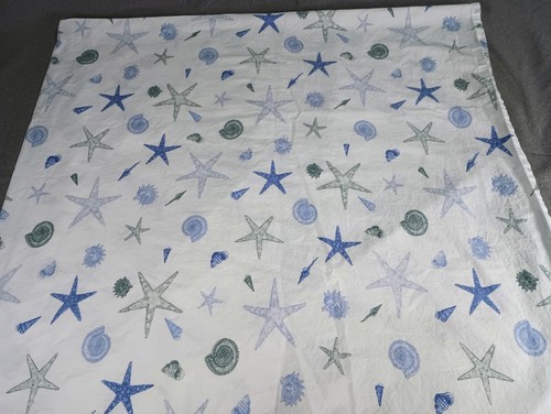 L L Bean Shower Curtain Rare Fabric 68 x68 Ocean Coastal Nautical Sea Shell