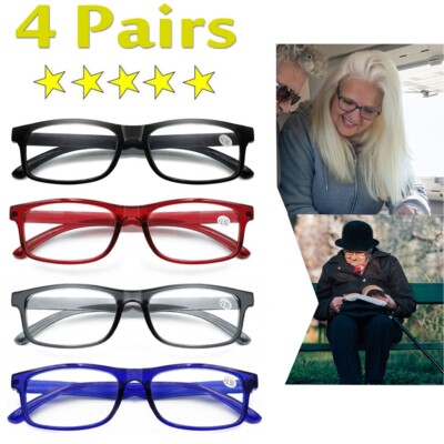 1.0 1.5 2.0 2.5 3.0 3.5 4.0 4 Pack Men Women Lightweight Reader Reading Glasses
