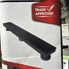 Reln Linear Shower Drain Matte Black FD2403SQBK 24in Stainless Steel 304