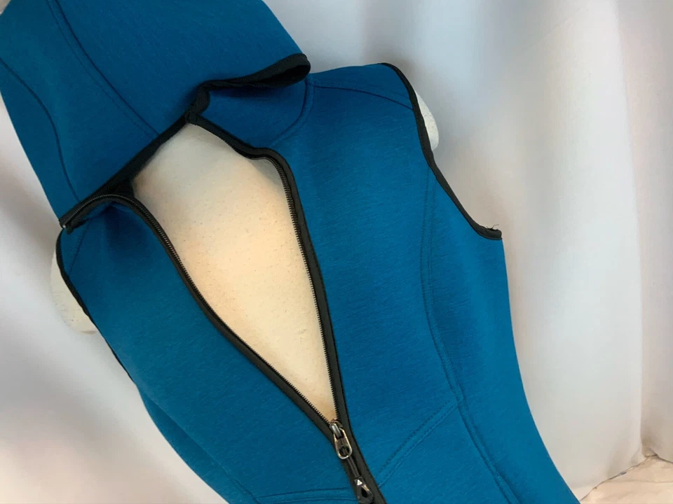 Gerry толстовка с капюшоном жилет куртка S женщин Aqua синий поли вискоза молнии новый без ЯРЛЫКОВ YGI C0-557 - Изображение 3 из 4